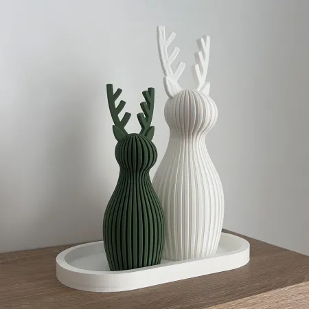 Dekoracyjny Renifer Prążkowany 3D Ozdoba Świąteczna